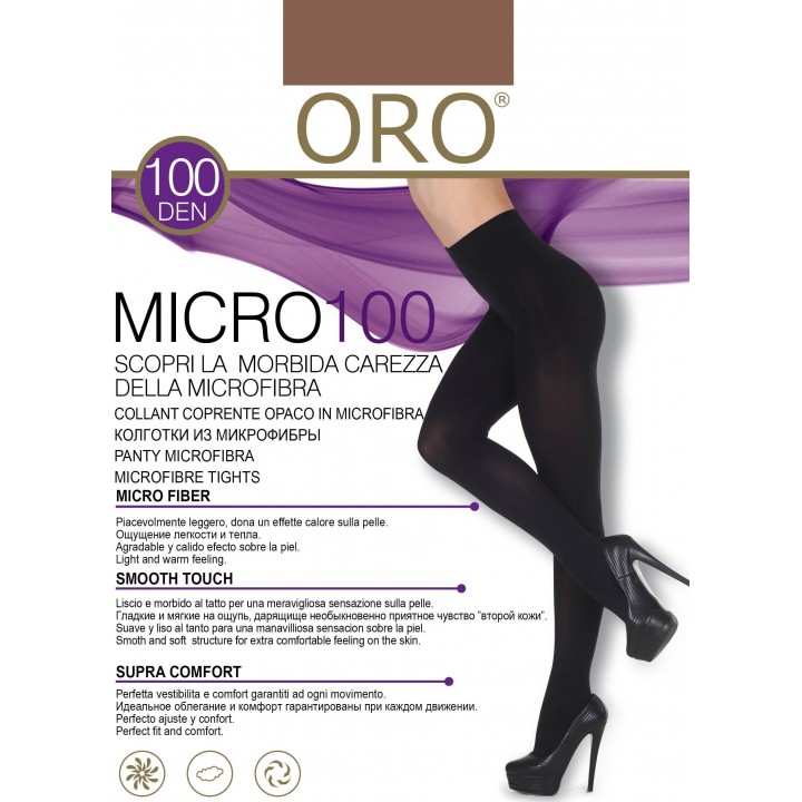 Шкарпетки з полотна та м'якої мікрофібри ORO Micro 100 den капучино