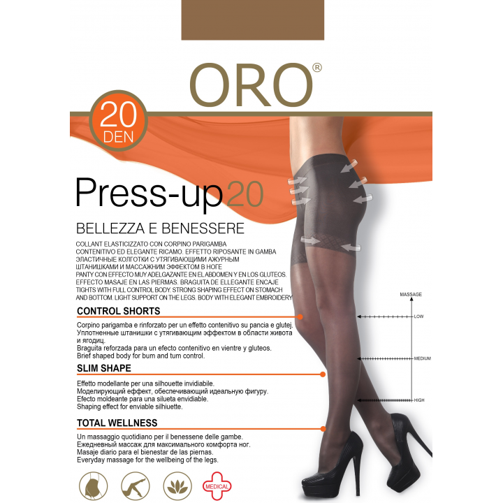 Коррегирующие колготки ORO Press-up 20 den visone