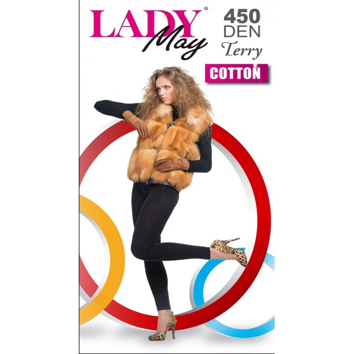 Леггинсы женские махровые LADY MAY Cotton Terry 450 leggins, 2, Черный