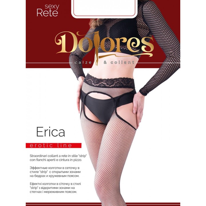 Колготки женские DOLORES Erica Sexy Rete erotic line, 1/2, nero(чёрный)