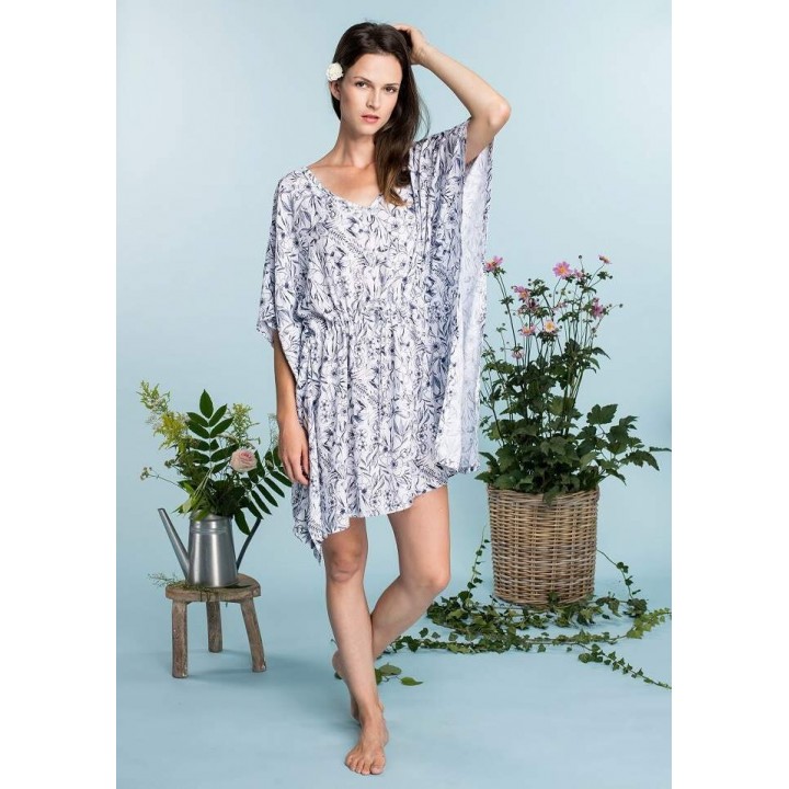 Туника KEY LHT-913 A20 L white - темно-синий