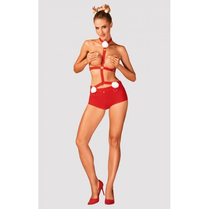 Комплект OBSESSIVE MS REINDY M/L czerwony