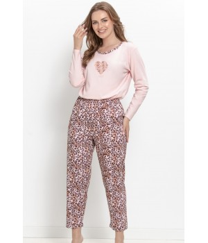 3622 PIŻAMA DAMSKA DŁUGA PINKI M-XL