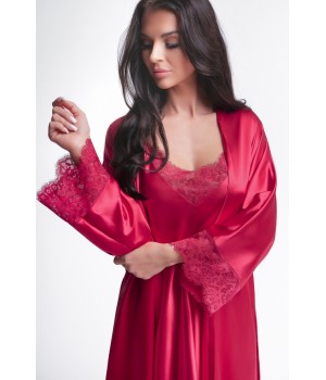 Атласний халат 006 Червоний оксамит