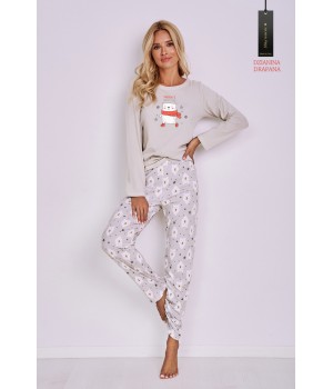 2845 ЖІНОЧА ДОВГА ПІЖАМА S-XL (З ПОЧЕРПАНИМ СТІРКОМ)