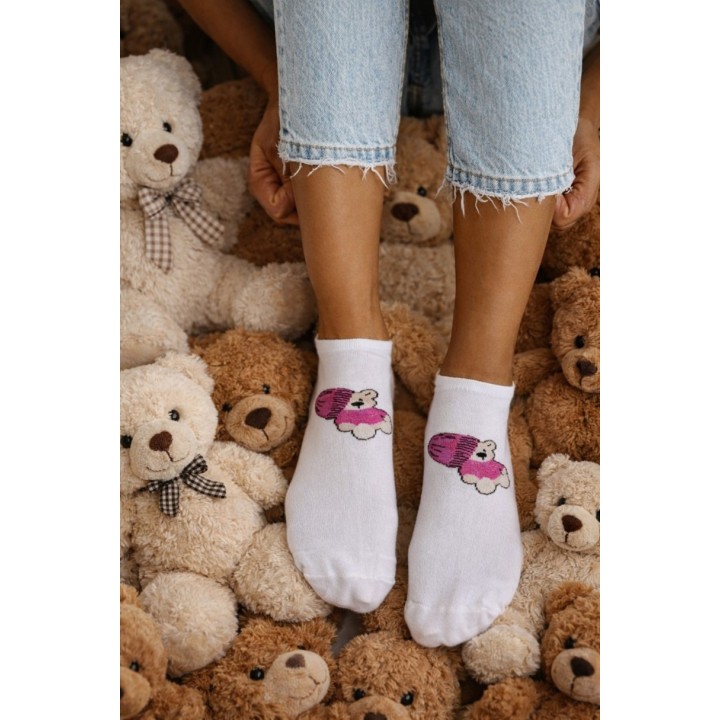 Женские носки-«мишка» до щиколотки с шапочкой 1146.083