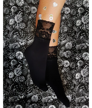 Жіночі шкарпетки з кружевною резинкою gabriella nina 100 den one size