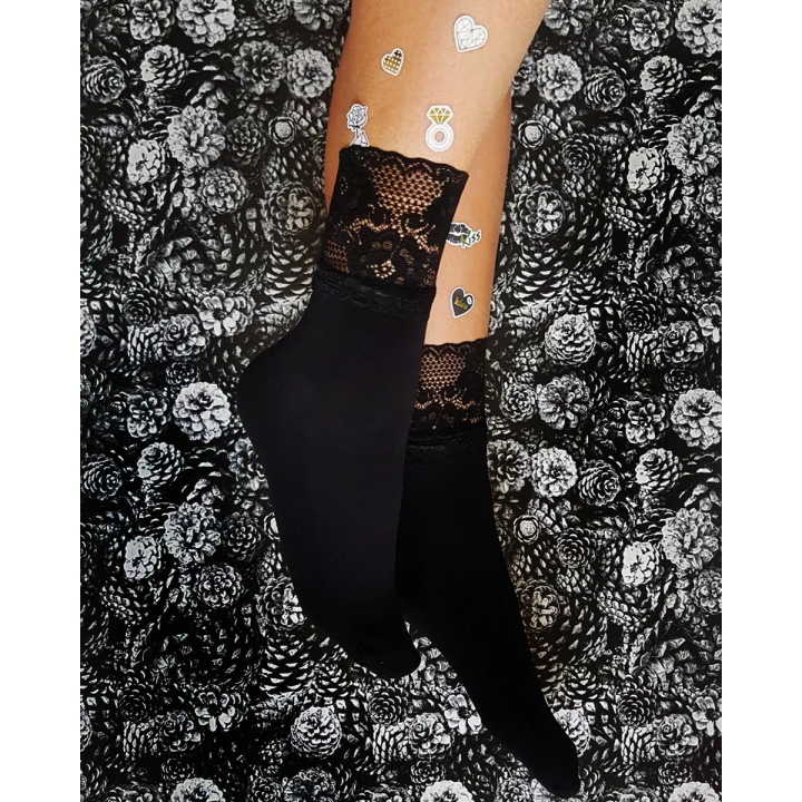 Жіночі шкарпетки з кружевною резинкою gabriella nina 100 den one size