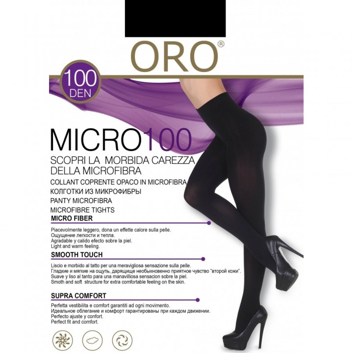 В'язані ботильйони ORO MICRO 100 DEN чорного кольору 5