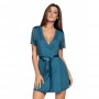 Комплект obsessive Miamor robe & thong turquoise L/XL