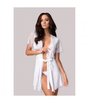 Комплект obsessive Miamor robe & thong white S/M