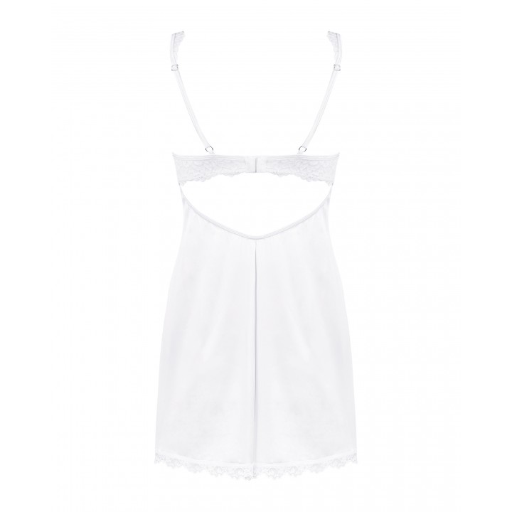 Комплект obsessive Amor Blanco chemise XXL/XXXL