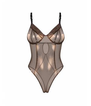 Еротичне боді Obsessive Soranna body otwarte złoty 2XL/3XL