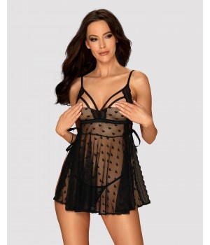 Комплект obsessive Heartia babydoll S/M