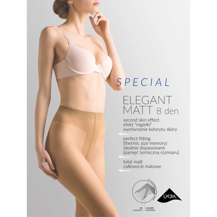 Класичні жіночі колготки ультратонкі gabriella elegant matt 8 den 3