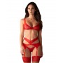 Комплект obsessive Cupide Desir garter set Красный S/M