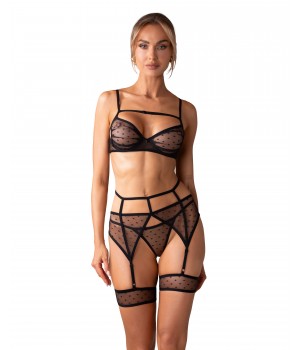 Комплект obsessive Nuites set Черный S/M