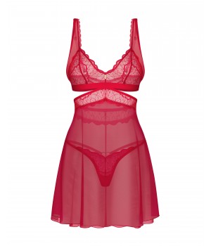 Комплект obsessive Cupide Desir babydoll Красный L/XL