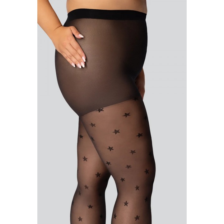 Жіночі колготки великого розміру з узором mona queen star 30 den 8 short