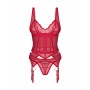 Комплект obsessive Cupide Desir corset Красный S/M