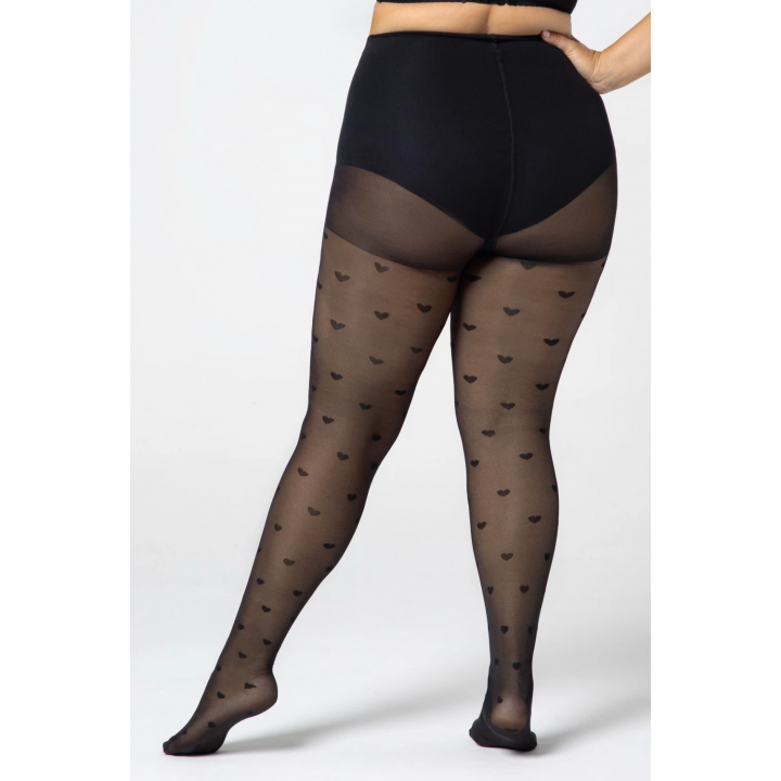 Жіночі колготки великого розміру з узором mona queen of hearts 30 den 7