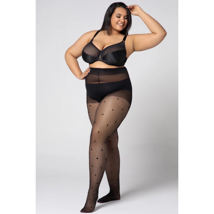 Жіночі колготки великого розміру з узором mona queen diamond rain 30 den 9