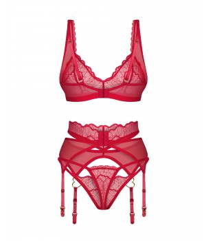 Комплект obsessive Cupide Desir garter set Красный L/XL