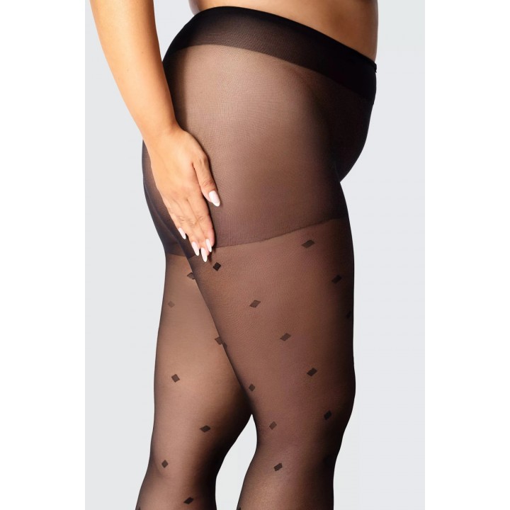 Жіночі колготки великого розміру з узором mona queen diamond rain 30 den 8