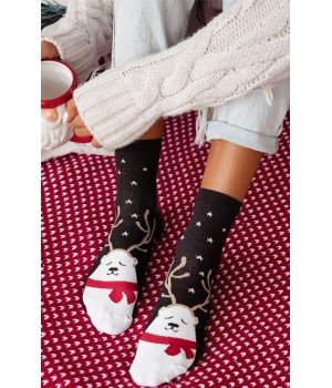 Жіночі гладкі шкарпетки новорічн Milena 1283.023 37-41