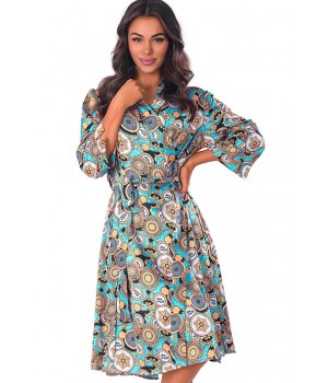 Пеньюар anais Lazulie short robe Небесный с рисунком XXL/XXXL