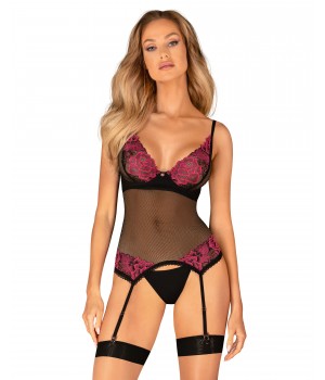 Комплект obsessive Rosenty corset XL/XXL