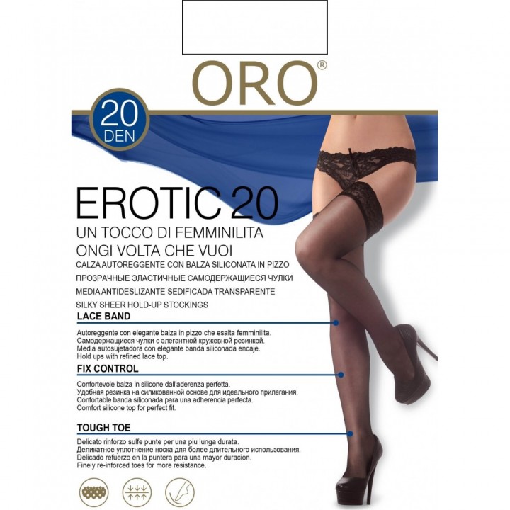Панчохи жіночі ORO EROTIC 20 DEN bianco 3/4