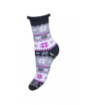 Жіночі гладкі шкарпетки новорічні махрові Milena 0118.001 37-41