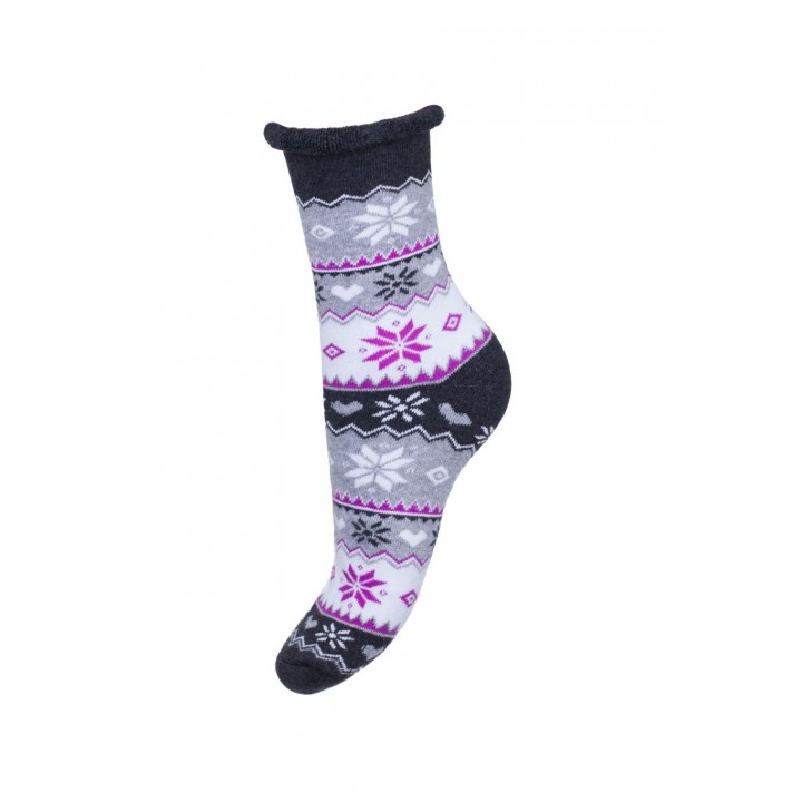 Жіночі гладкі шкарпетки новорічні махрові Milena 0118.001 37-41