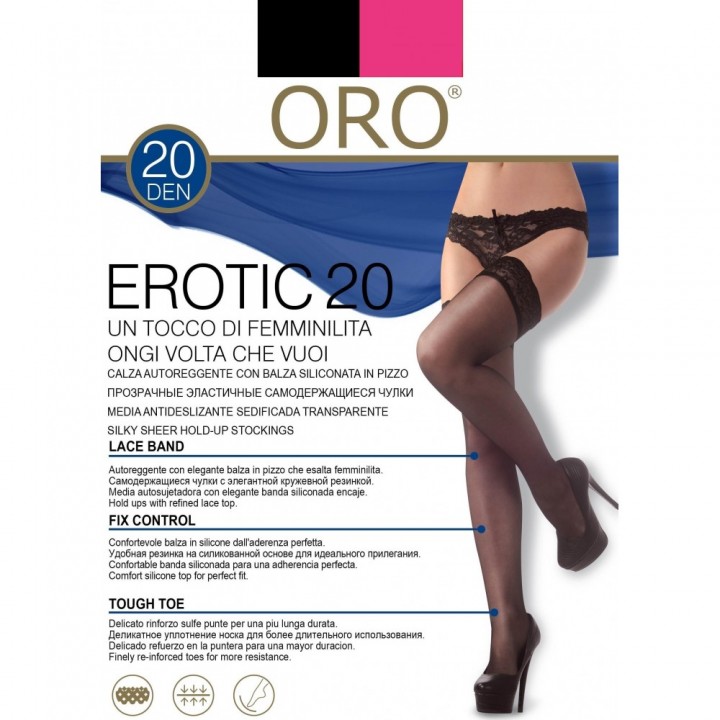 Панчохи жіночі ORO EROTIC 20 DEN rosa nero 3/4