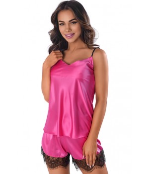 Комплект anais Frivolie set shorts Малиновый с черным S/M