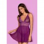 Комплект obsessive Idillia babydoll & thong purple S/M