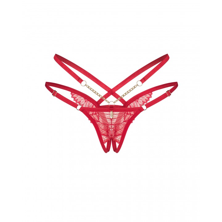 Еротичні стрінги Obsessive Matildea stringi otwarte czerwony L/XL