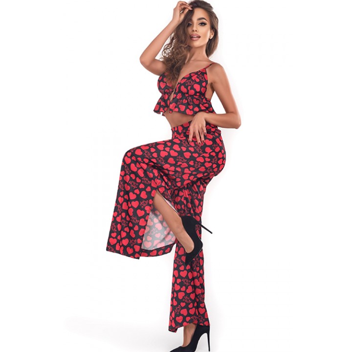 Комплект anais Morgan bra set Черно-красный S/M