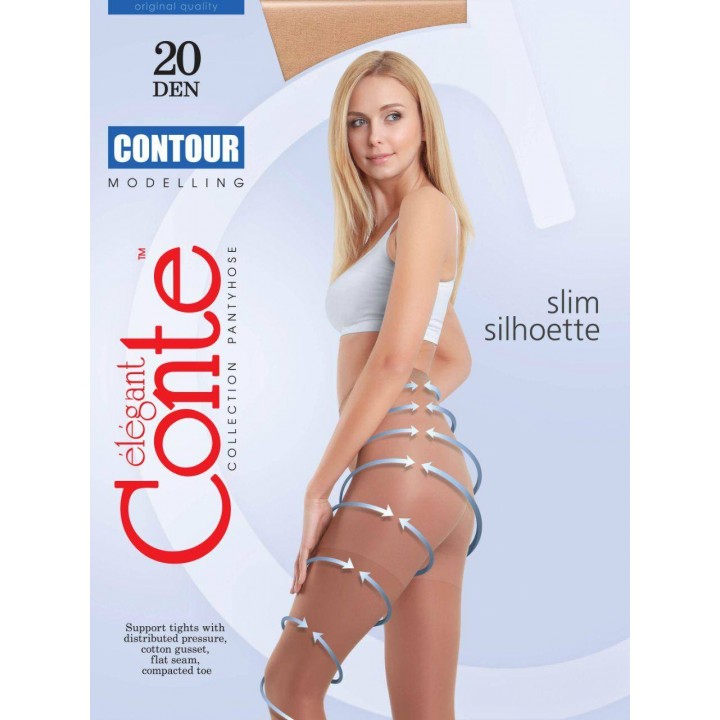 Корекційні жіночі колготки жін. CONTOUR 20, р.5, Nero