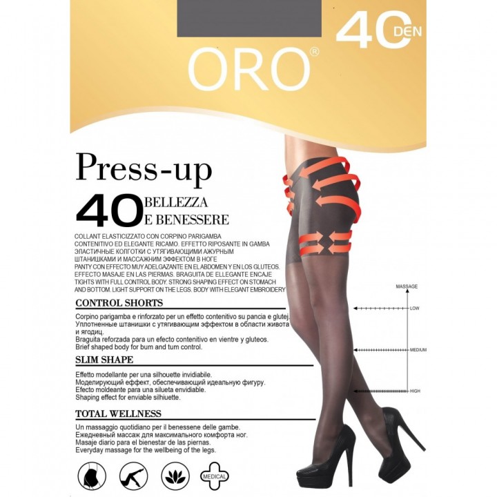 Корекційні жіночі колготки корегуючі ORO PRESS-UP 40 DEN fumo 5