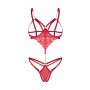 Еротичне боді Obsessive Matildea body otwarte czerwony S/M