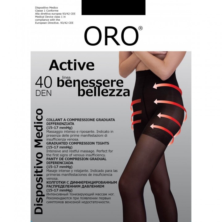 Корекційні жіночі колготки корегуючі ORO ACTIVE 40 DEN nero 2