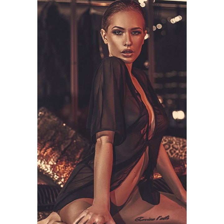 Пеньюар anais Velo Черный XXL/XXXL