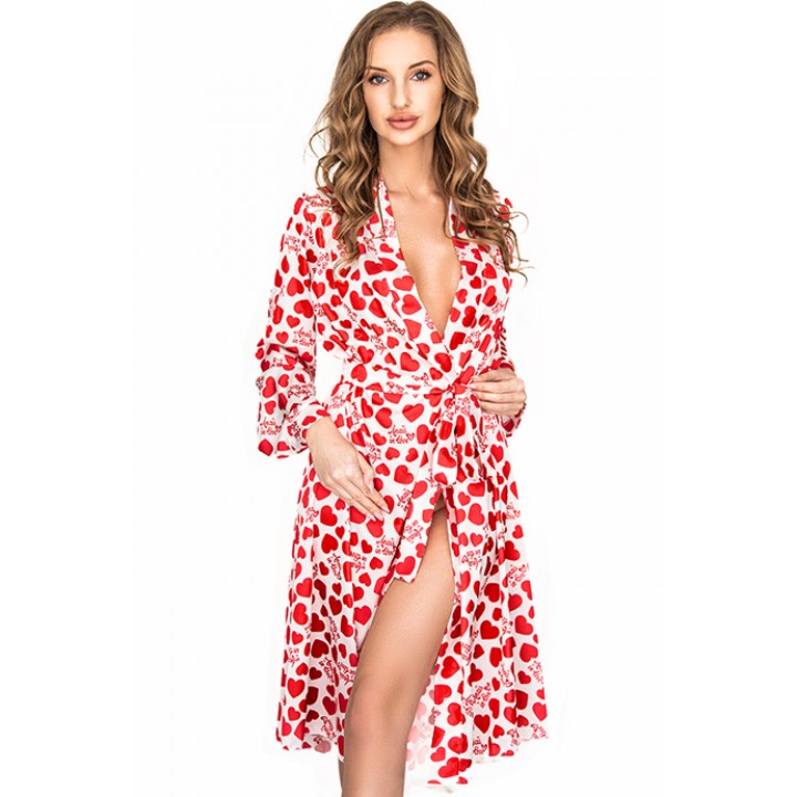 Пеньюар anais Inezza one robe Бело-красный S/M