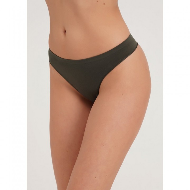 Стрінги жіночі безшовні труси ORO 4403 Avrora khaki S/M