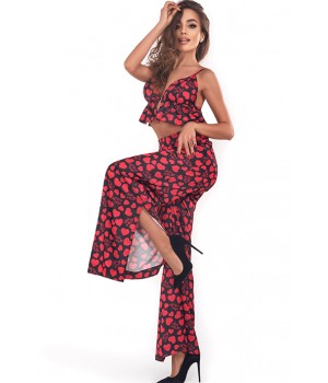 Комплект anais Morgan bra set Черно-красный XXL/XXXL