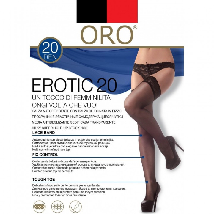 Панчохи жіночі ORO EROTIC 20 DEN rosso nero 1/2