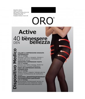 Корекційні жіночі колготки корегуючі ORO ACTIVE 40 DEN nero 3