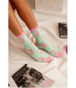Жіночі гладкі шкарпетки milena kroliki 0200.153 37-41